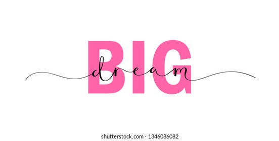 DREAM BIG colorful typography banner