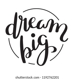 DREAM BIG hand lettering banner