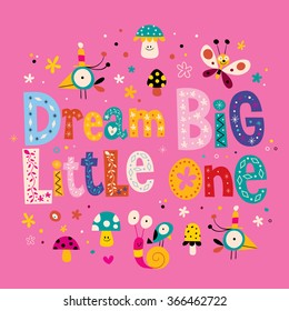 Dream Big Little One Quote Baby Room Wall Nursery Room Wall Decoration Nursery Wall Art 