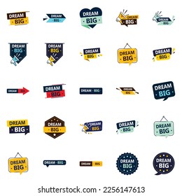 Dream Big Professional vector elements for creating a successful future 25 pack
