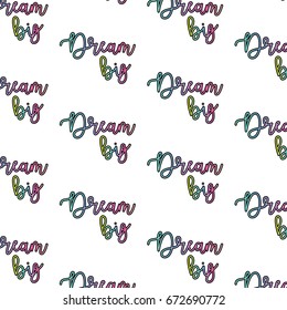 Dream Big Rainbow Word Pattern