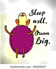 Dream Big Sleep Well Happy Violet Stock Vector (Royalty Free) 496359637 ...