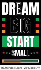 Dream Big Start Small Motivational and Inspirational quotes design for social media post and card, banner etc