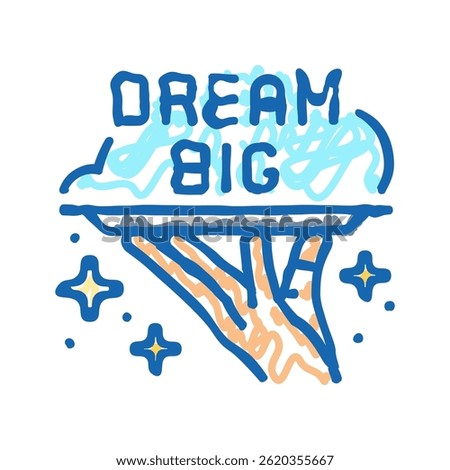 dream big succes challenge doodle icon sketch vector. dream big succes challenge sign. isolated symbol illustration