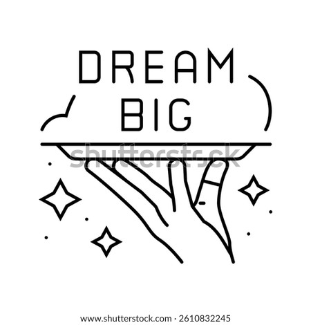 dream big succes challenge line icon vector. dream big succes challenge sign. isolated contour symbol black illustration