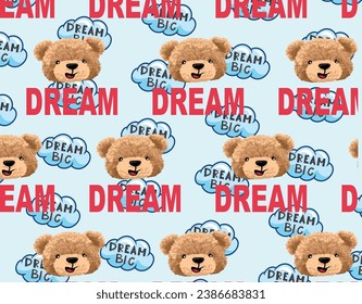 Dream big teddy bear print