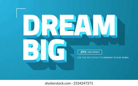 Dream big text effect, editable font style