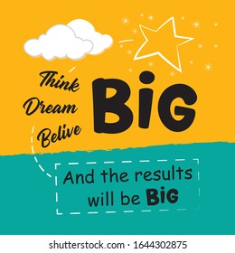 Dream Big Text With Star And Clouds