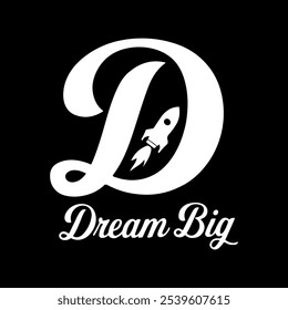 Tipografia "Dream Big", ilustração de arte vetorial de caligrafia.