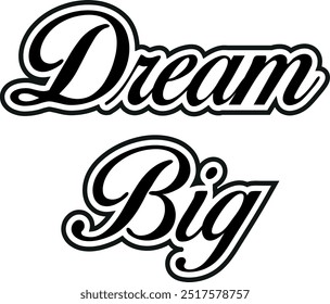 Dream Grande tipografia, silhueta, arte vetorial e ilustração