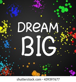 Dream BIG .Vector calligraphic inspirational design. Hand drawn vector element. Motivation quote for t-shirt, flyer, poster, card.