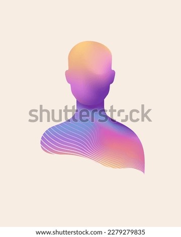 Dream body psychological and esoteric concept illustration. Neuroscience and mysticism poster, cover
