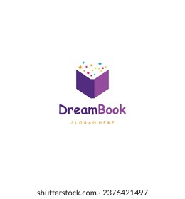 Dream book logo design on isolated background