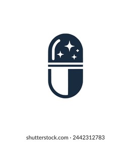 Traum Kapsel Pille Logo Vektor Illustration Template Design