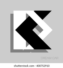 Dream car.
Monogram and symbol and text, design study on a specific theme.