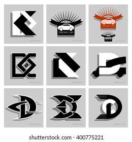 Dream car.
Monogram and symbol and text, design study on a specific theme.