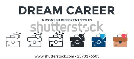 Dream Career Icon In Different Style Vector Illustration. Designed In Thin Line, Regular Line, Bold Line, Glyph, Color Fill, And Flat Style Can Be Used For Web