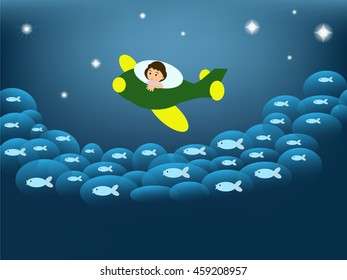 dream cartoon vector