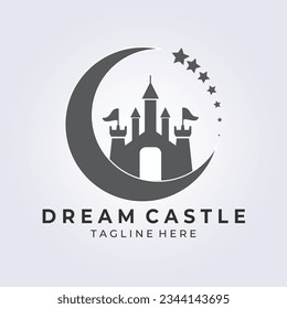Dream castle logo icon vector illustration design
