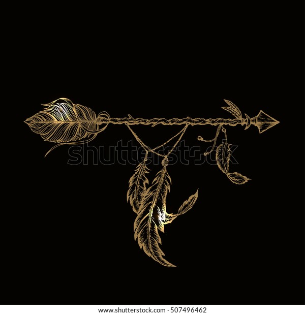 Download Dream Catcher Arrow Feathers Vector Hand Stock Vector ...