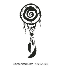 dream catcher black silhouette native american symbol