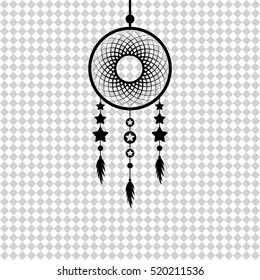 Dream catcher - black  vector icon