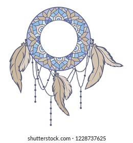 dream catcher with blank space for monogram, logo icon