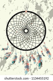 dream catcher boho native american indian talisman dreamcatcher. Clothes ethnic tribal design. Magic tribal feathers. Fashionable template