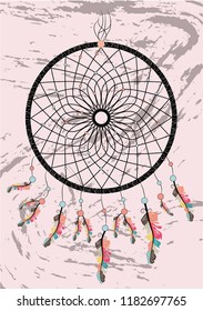 dream catcher boho native american indian talisman dreamcatcher. Clothes ethnic tribal design. Magic tribal feathers. Fashionable template