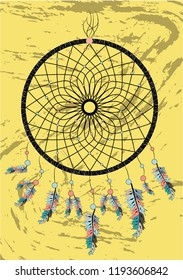 dream catcher boho native american indian talisman dreamcatcher. Clothes ethnic tribal design. Magic tribal feathers. Fashionable template
