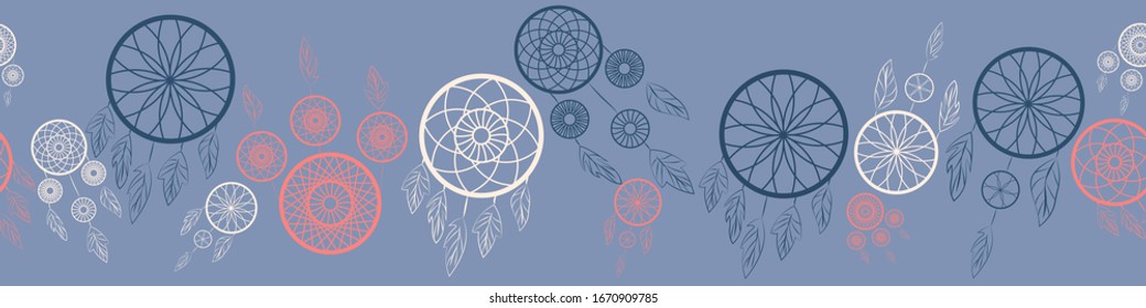 
dream catcher border, for ribbons, adhesives, vector image