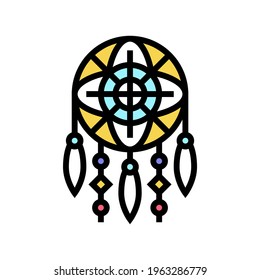 dream catcher color icon vector. dream catcher sign. isolated symbol illustration