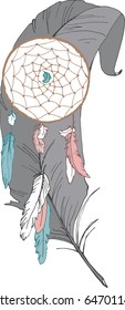 
Dream catcher in a feather 