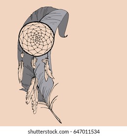 
Dream catcher in a feather 