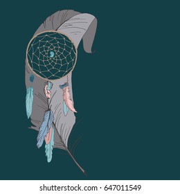 
Dream catcher in a feather 