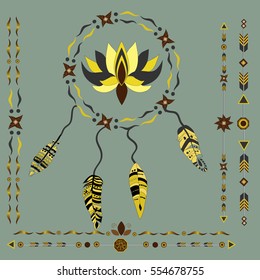 dream catcher with feathers and arrows