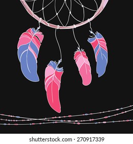 Dream catcher, feathers. Native american indian dream catcher, traditional symbol