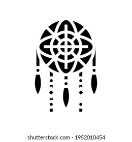 vector de icono de glifo de atracción de ensueño. señal de atrapador de sueños. símbolo de contorno aislado ilustración negra