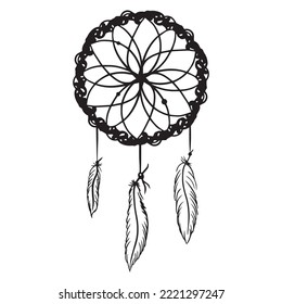 dream catcher graphic design vector illustration,art tattoo sketch,hand draw,print use