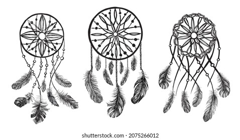 Dream Catcher, hand drawn illustration.