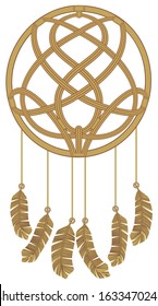 Dream catcher - hand drawn vector illustration isolated on white.