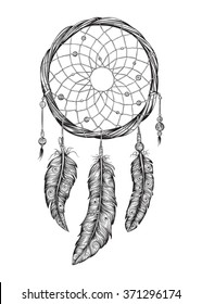 Dream catcher hand drawn vector illustration.