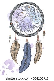 Dream catcher hand drawn vector illustration.