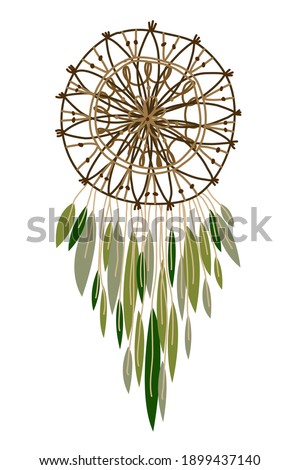 Dream catcher hand drawn vector illustration, native american poster, birthday cards, party, baby showers and greeting cards on white background