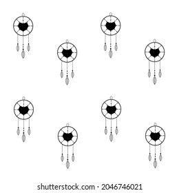 Dream catcher with heart vector pattern