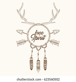dream catcher horns arrow feathers magic