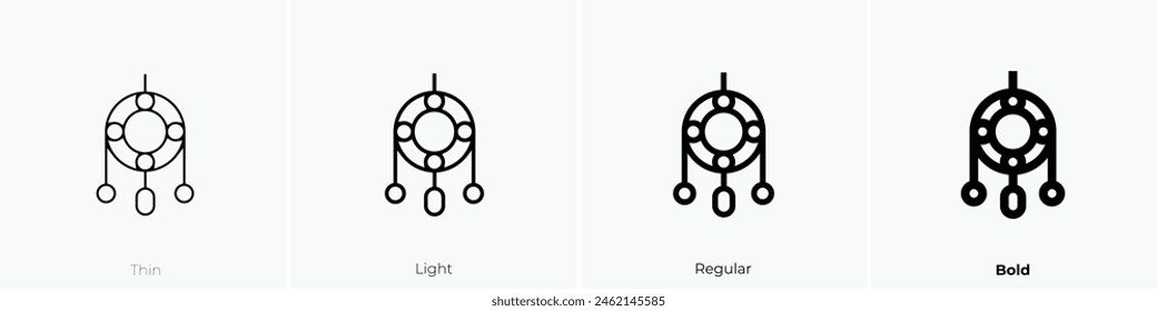 dream catcher icon. Thin, Light Regular And Bold style design isolated on white background