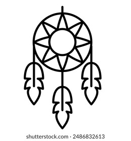 Dream catcher icon in thin line style Vector illustration graphic design 