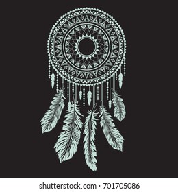 Dream Catcher Illustration, Tee Shirt Graphics, Vectors, 