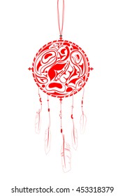 Dream Catcher with indigenous pattern and ornament